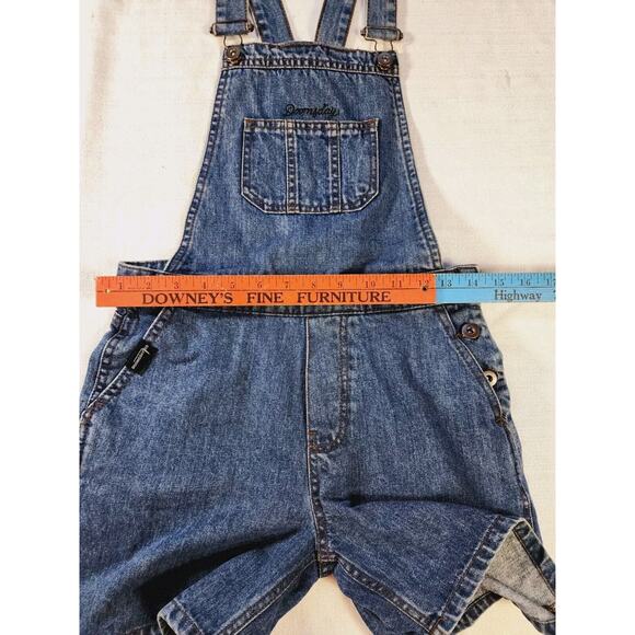 Doomsday Co UK Blue Denim Short Overalls Romper Sz XS 4" Inseam Streetwear - Picture 6 of 13